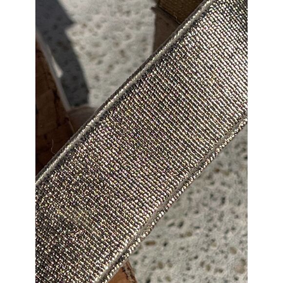 MeToo Gold Elastic Cork Open Toe Strap Sandals Size 9m - Picture 7 of 8